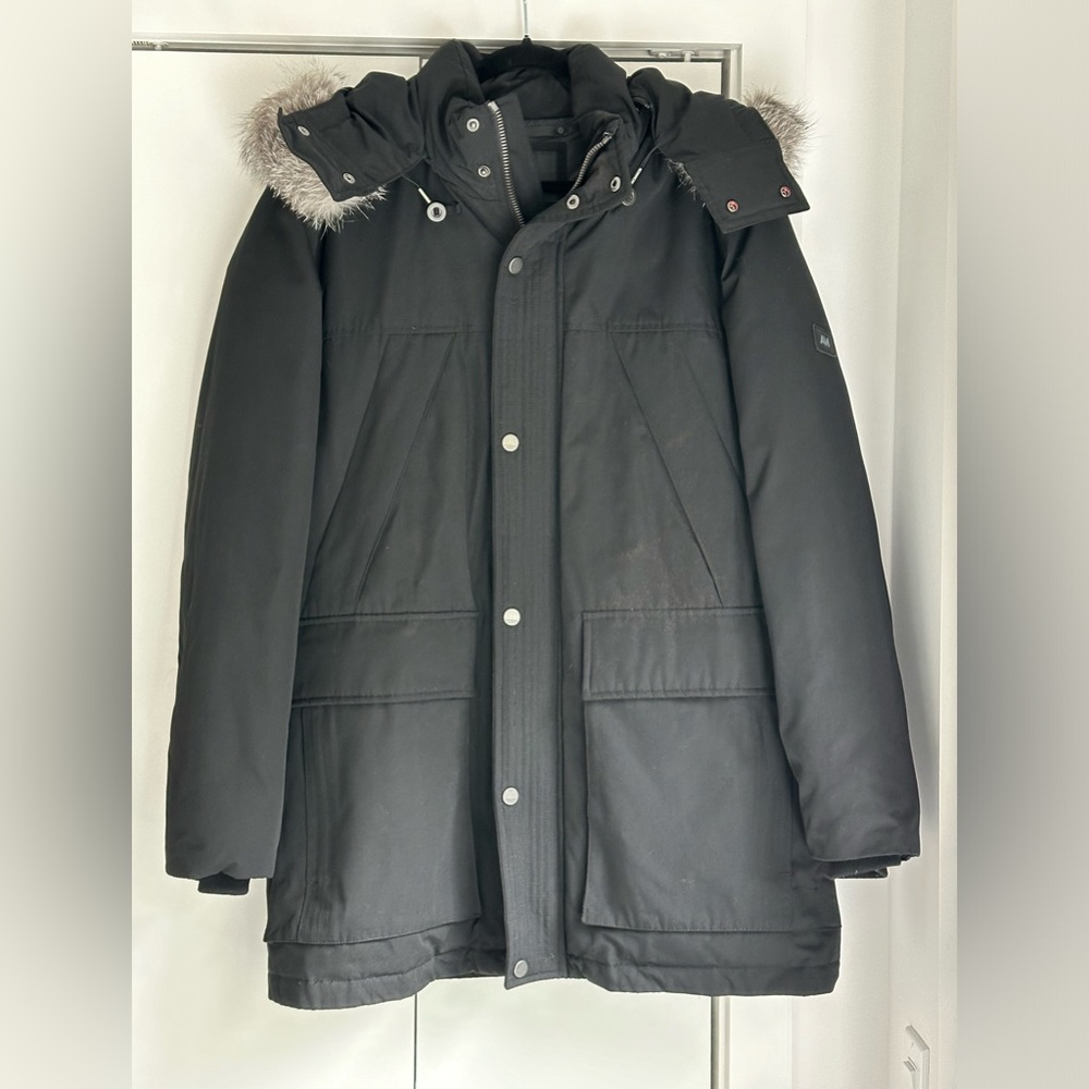 Andrew Mark Amersham Fox Fur-Trim Down Parka - Black, Medium